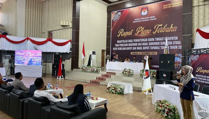 Rapat Pleno Rekapitulasi Suara Polres Tapteng Amankan KPU