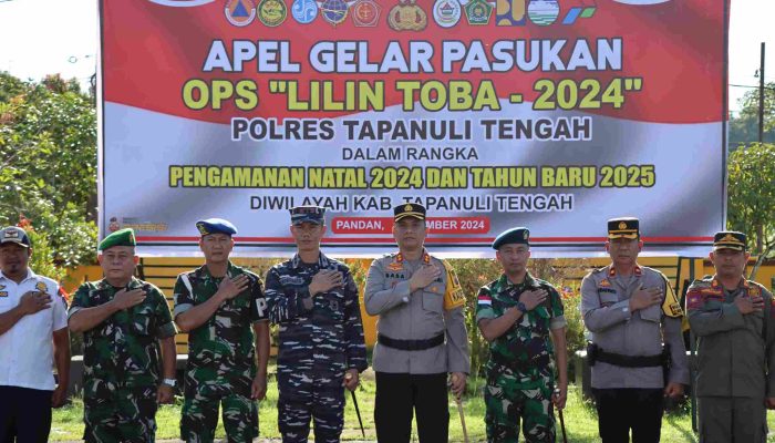 Polres Tapteng Apel Gelar Pasukan Operasi Lilin Toba 2024
