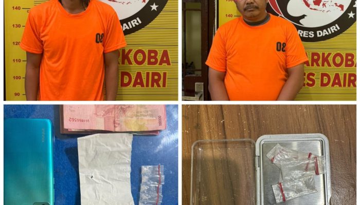 Sat Narkoba Polres Dairi Ringkus 2 Pengedar Sabu di Pegagan Hilir